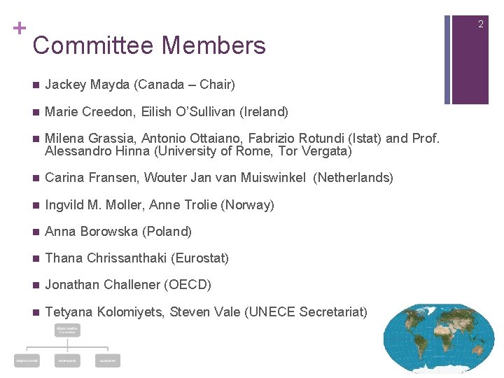 + 2 Committee Members n Jackey Mayda (Canada – Chair) n Marie Creedon, Eilish