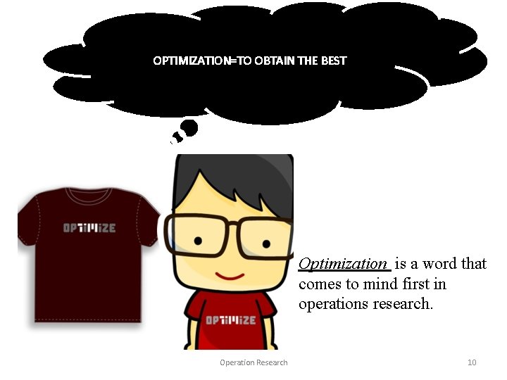 OPTIMIZATION=TO OBTAIN THE BEST Optimization is a word that comes to mind first in