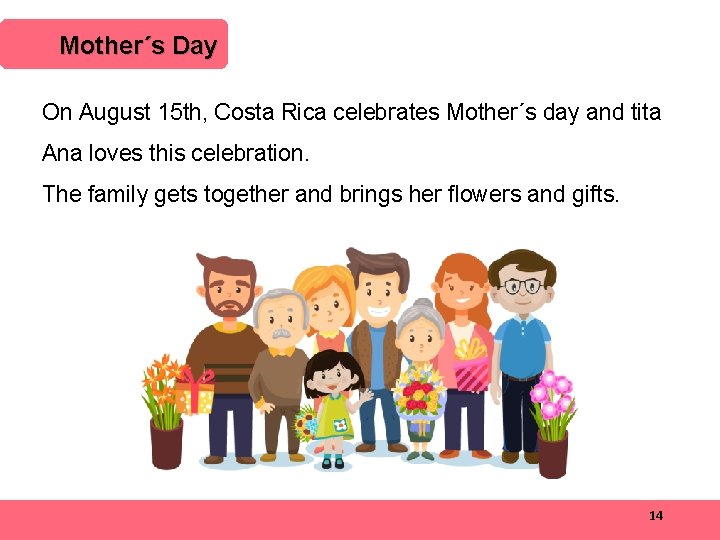 Mother´s Day On August 15 th, Costa Rica celebrates Mother´s day and tita Ana