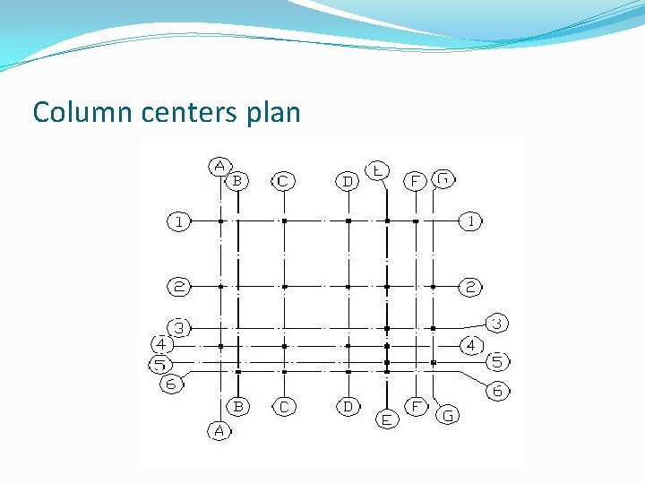 Column centers plan 