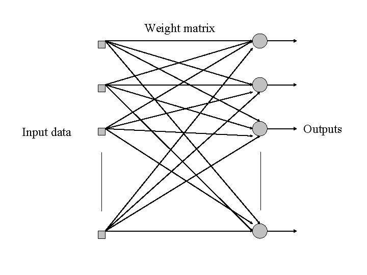 Weight matrix Input data Outputs 