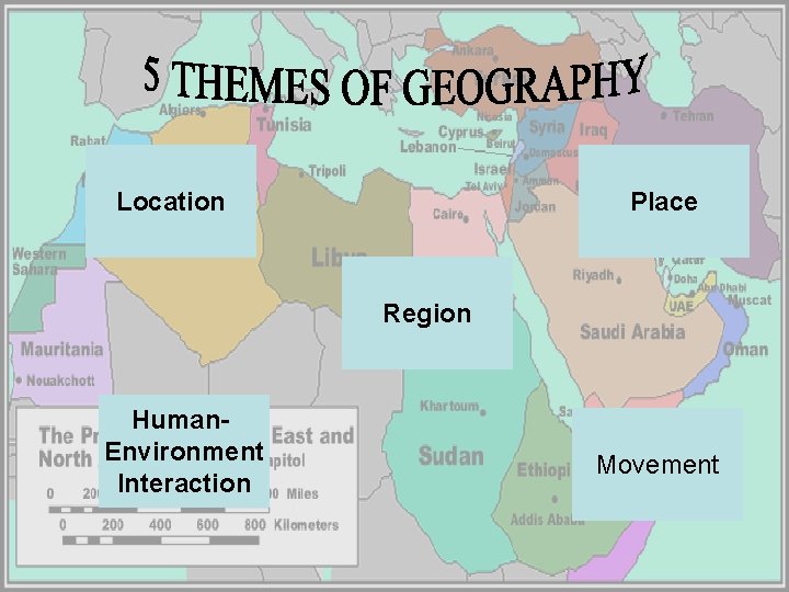 Location Place Region Human. Environment Interaction Movement Location Place Region Human. Environment Interaction Movement