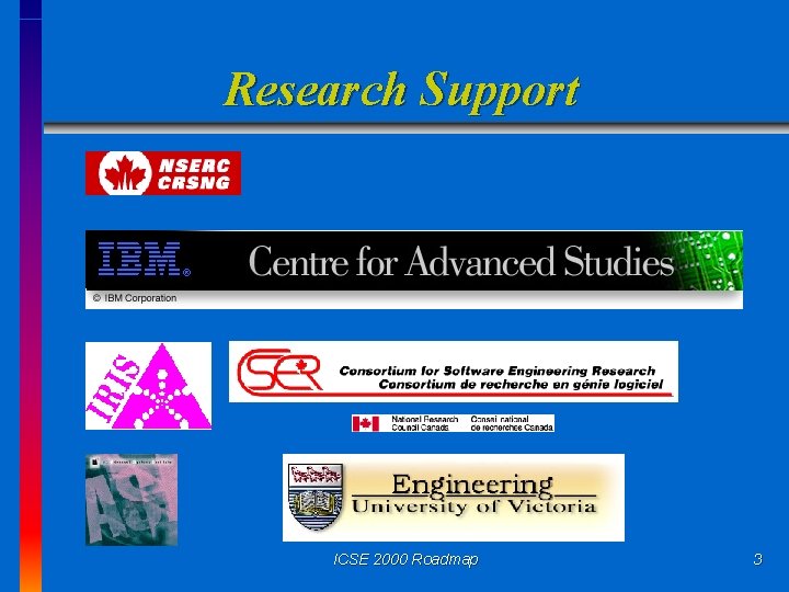 Research Support ICSE 2000 Roadmap 3 