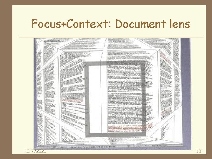 Focus+Context: Document lens 12/7/2020 18 