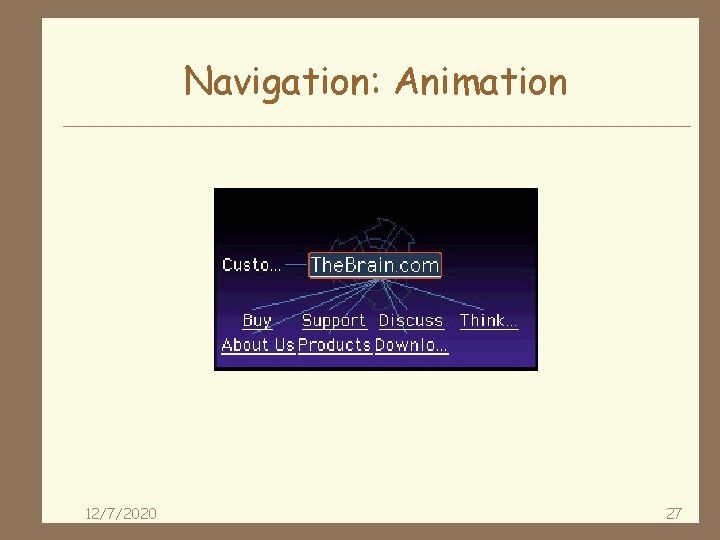 Navigation: Animation 12/7/2020 27 