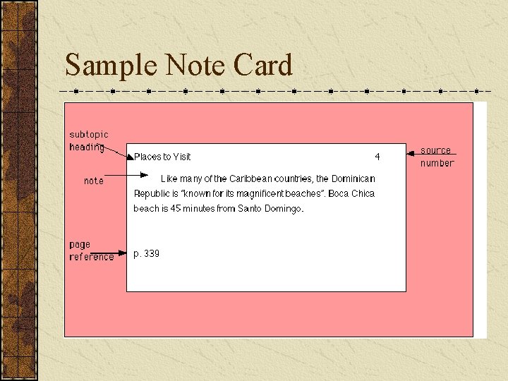 Note Card Report Method The Research Process Research Yuck If the word