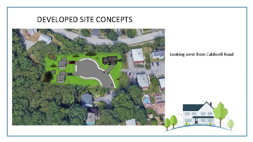 DEVELOPED SITE CONCEPTS Looking west from Caldwell Road 