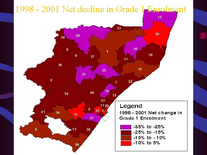 1998 - 2001 Net decline in Grade 1 Enrolment 