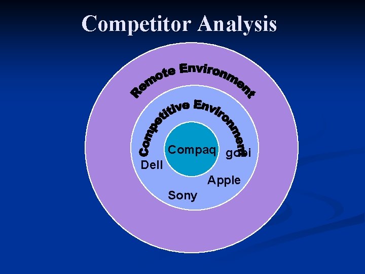 Competitor Analysis Dell Compaq gobi Apple Sony 