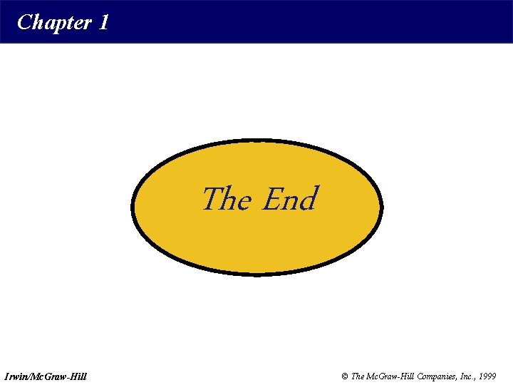 Chapter 1 The End Irwin/Mc. Graw-Hill © The Mc. Graw-Hill Companies, Inc. , 1999