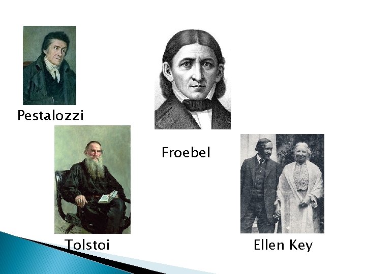 Pestalozzi Froebel Tolstoi Ellen Key 