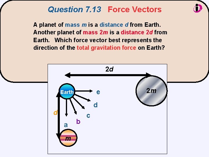 Question 7. 13 Force Vectors A planet of mass m is a distance d