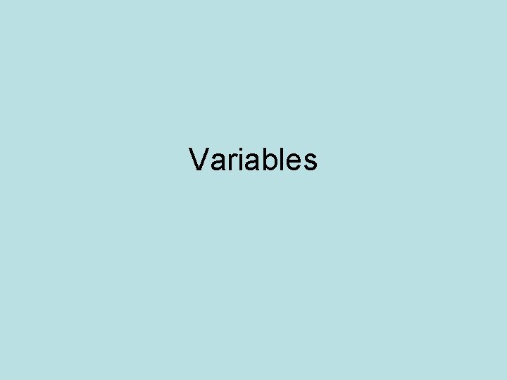 Variables 