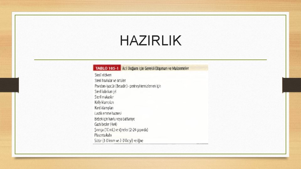 HAZIRLIK 