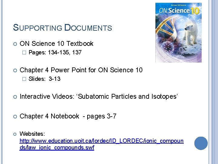 SUPPORTING DOCUMENTS ON Science 10 Textbook � Pages: 134 -135, 137 Chapter 4 Power