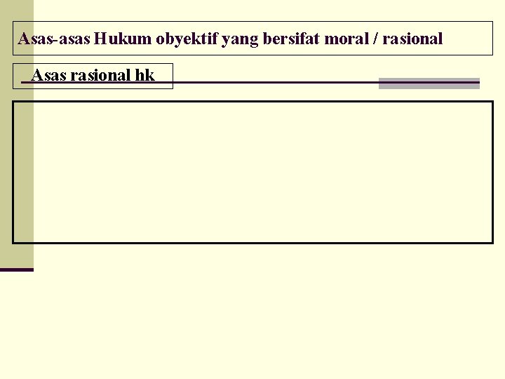 Asas-asas Hukum obyektif yang bersifat moral / rasional Asas rasional hk 