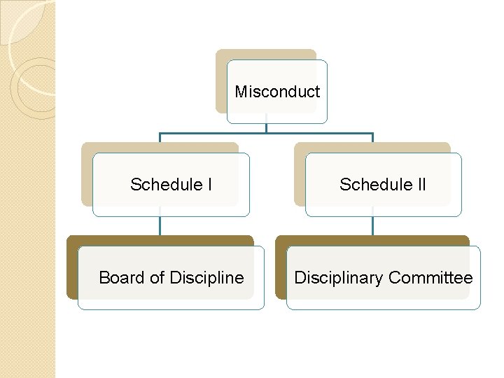 Misconduct Schedule II Board of Discipline Disciplinary Committee 