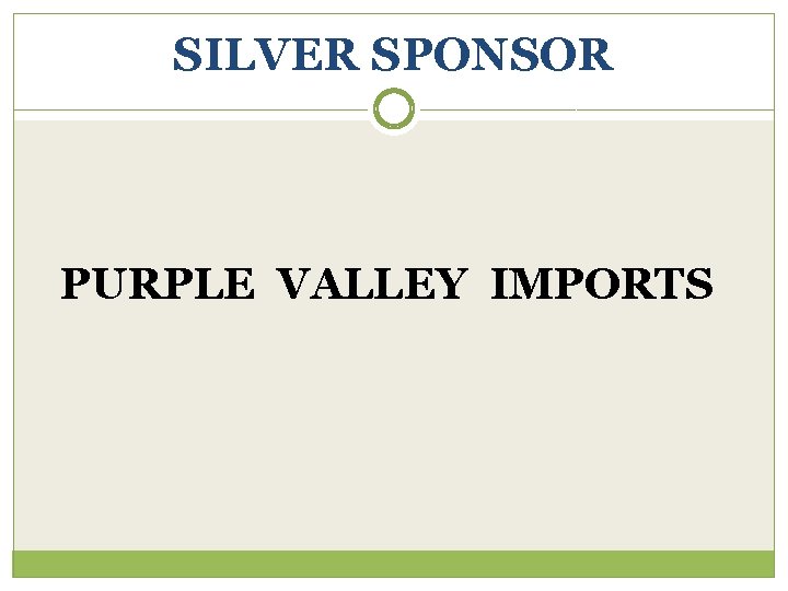 SILVER SPONSOR PURPLE VALLEY IMPORTS 