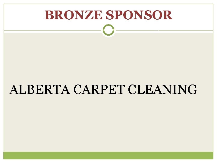 BRONZE SPONSOR ALBERTA CARPET CLEANING 