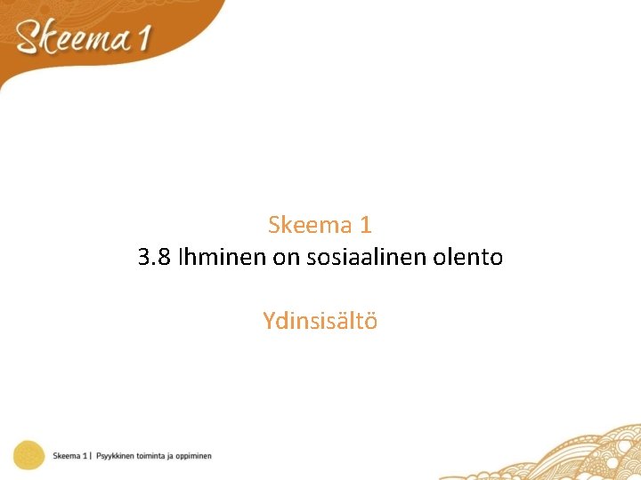 Skeema 1 3. 8 Ihminen on sosiaalinen olento Ydinsisältö 