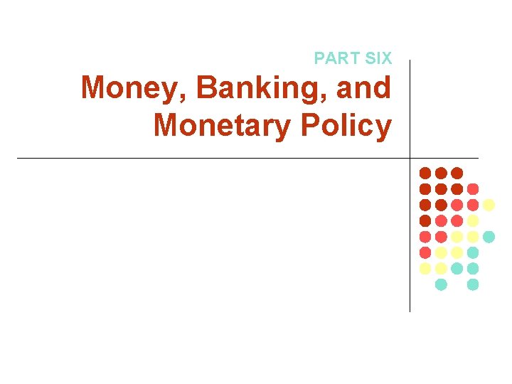 PART SIX Money, Banking, and Monetary Policy 