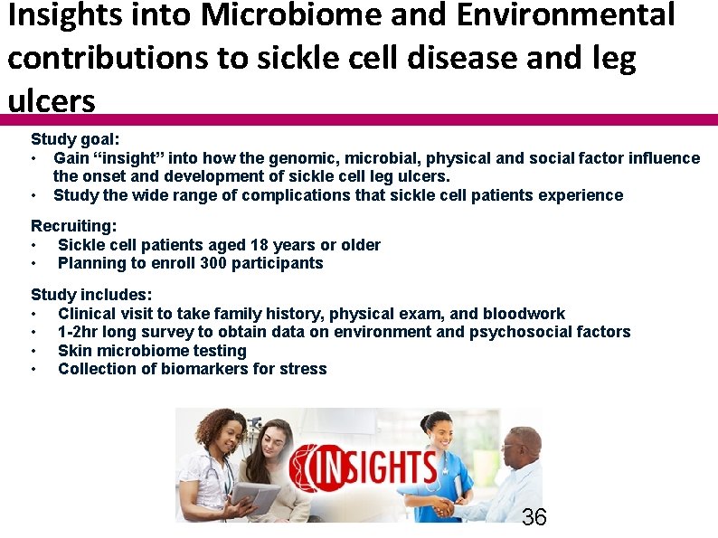 Insights into Microbiome and Environmental contributions to sickle cell disease and leg ulcers Study
