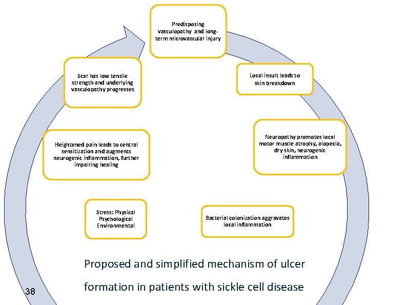 Predisposing vasculopathy and longterm microvascular injury Scar has low tensile strength and underlying vasculopathy