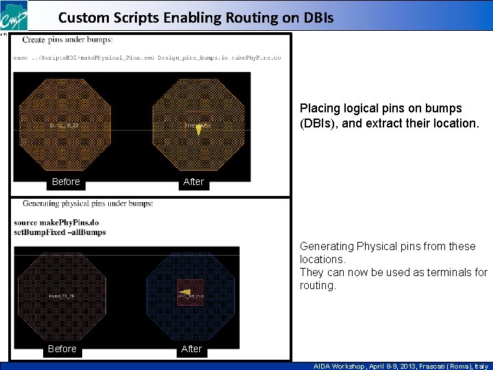 Custom Scripts Enabling Routing on DBIs CNRS – INPG – UJF Placing logical pins