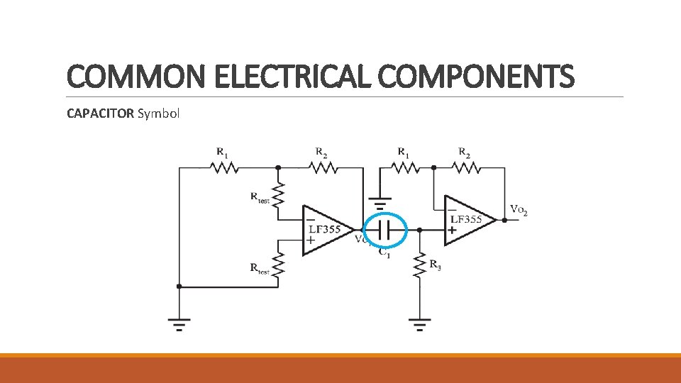 COMMON ELECTRICAL COMPONENTS CAPACITOR Symbol 