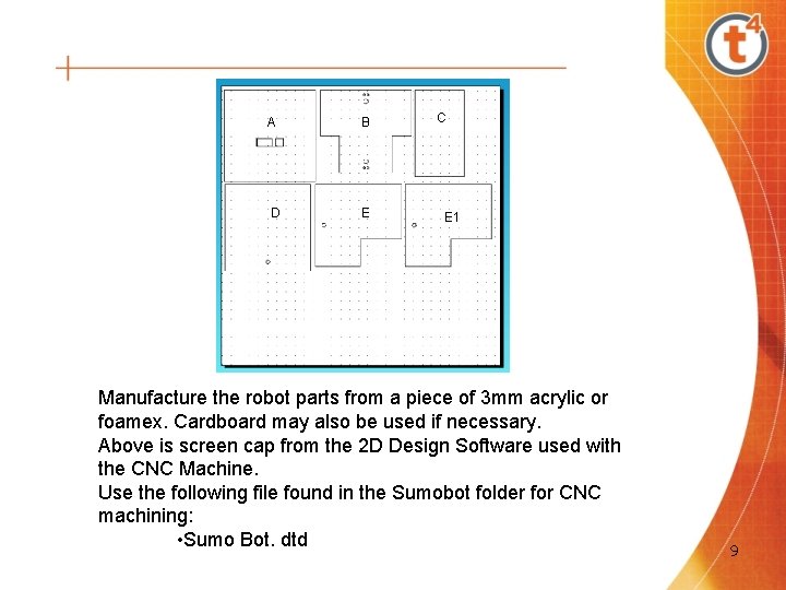 A D B E C E 1 Manufacture the robot parts from a piece A D B E C E 1 Manufacture the robot parts from a piece