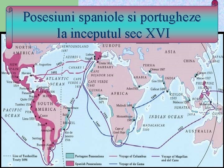 Posesiuni spaniole si portugheze la inceputul sec XVI 