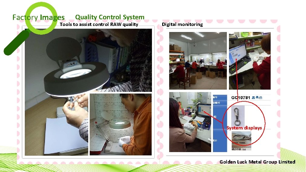 Factory Images Quality Control System Tools to assist control RAW quality Digital monitoring System