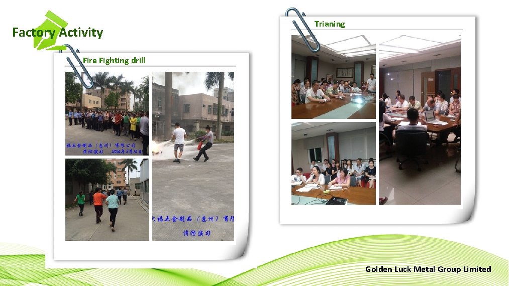 Factory Activity Trianing Fire Fighting drill Golden Luck Metal Group Limited 