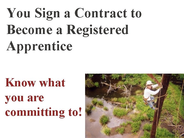 You Sign a Contract to Become a Registered Apprentice Know what you are committing