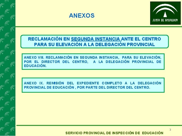 ANEXOS RECLAMACIÓN EN SEGUNDA INSTANCIA ANTE EL CENTRO PARA SU ELEVACIÓN A LA DELEGACIÓN