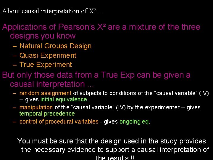 About causal interpretation of X². . . Applications of Pearson’s X² are a mixture