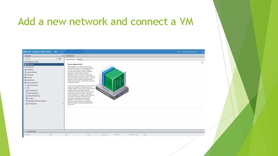 Add a new network and connect a VM 