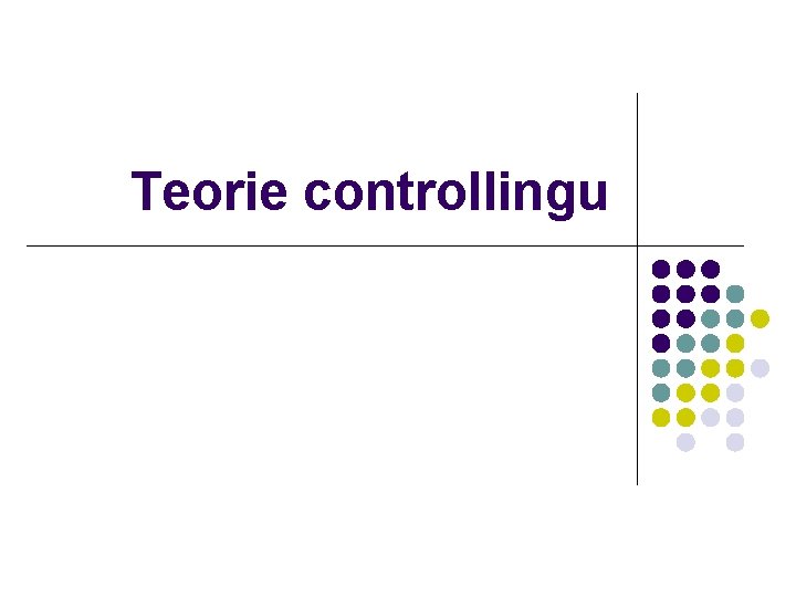 Teorie controllingu 
