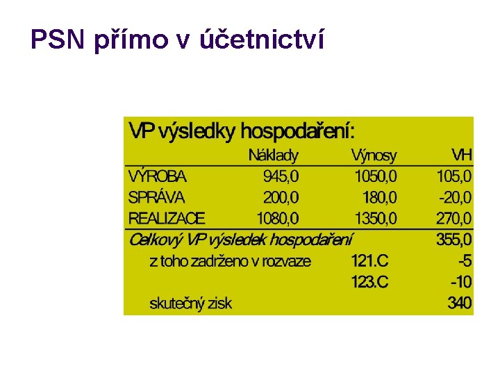 PSN přímo v účetnictví 