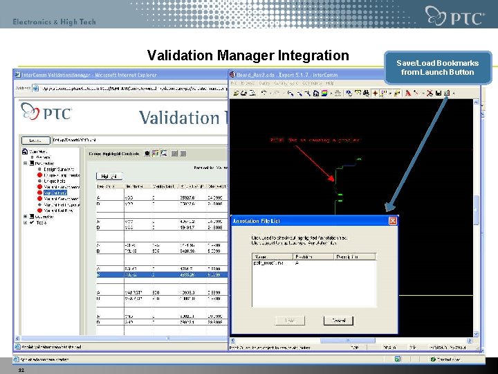 Validation Manager Integration 32 Save/Load Bookmarks from Launch Button 