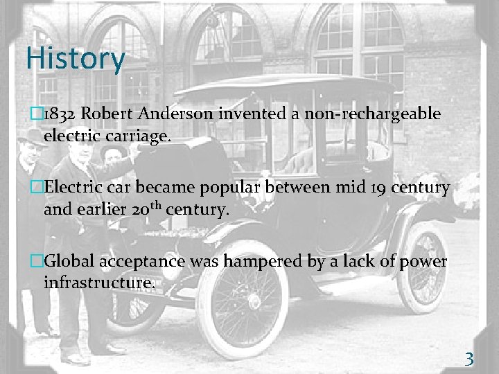 Overview Introduction History Why electric car Different parts