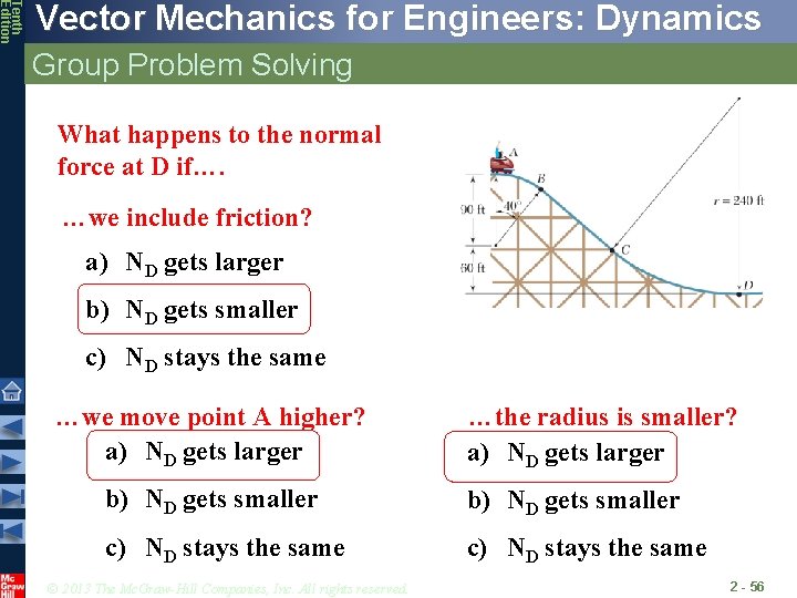 Tenth Edition Vector Mechanics for Engineers: Dynamics Group Problem Solving What happens to the