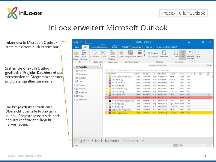 Seite 4 In. Loox 10 für Outlook In. Loox erweitert Microsoft Outlook In. Loox Seite 4 In. Loox 10 für Outlook In. Loox erweitert Microsoft Outlook In. Loox