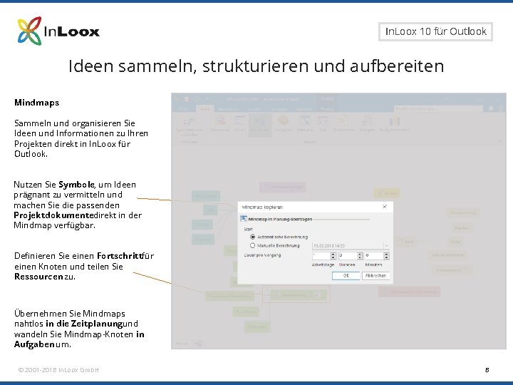 Seite 8 In. Loox 10 für Outlook Ideen sammeln, strukturieren und aufbereiten Mindmaps Sammeln Seite 8 In. Loox 10 für Outlook Ideen sammeln, strukturieren und aufbereiten Mindmaps Sammeln