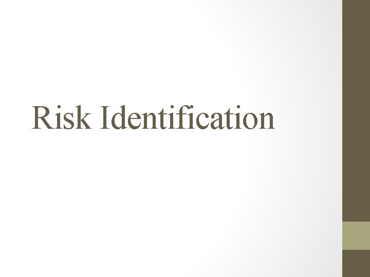 Risk Identification 