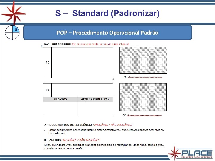 S – Standard (Padronizar) S POP – Procedimento Operacional Padrão S – Standard (Padronizar) S POP – Procedimento Operacional Padrão