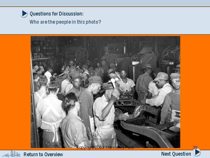 Questions for Discussion: Who are the people in this photo? Copyright 2004 The Henry