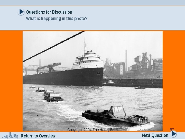 Questions for Discussion: What is happening in this photo? Copyright 2004 The Henry Ford