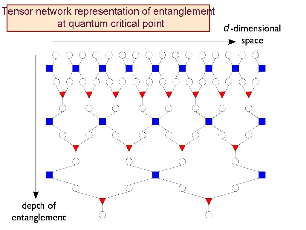 Tensor network representation of entanglement at quantum critical point d 