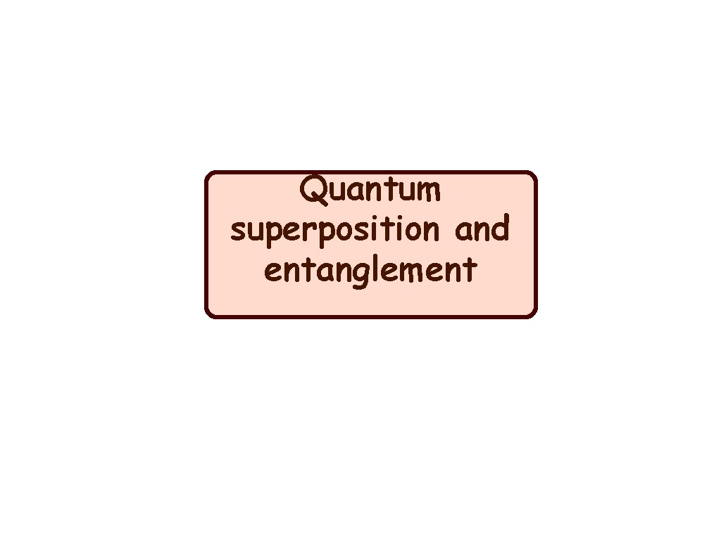 Quantum superposition and entanglement 